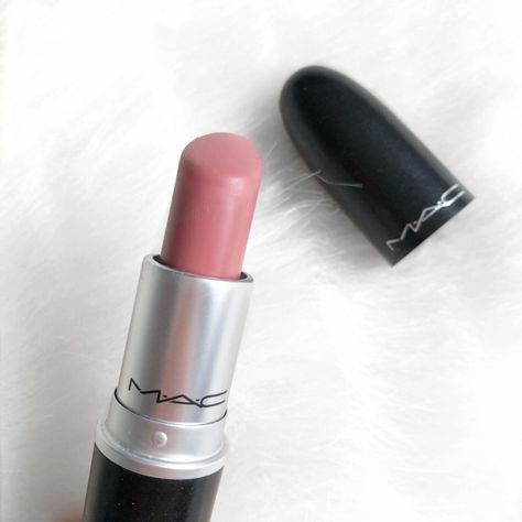 Five Lipsticks I'm Constantly Reaching For | luxuryblush Mac Faux Lipstick, Mac Modesty Lipstick, Mac Modesty, Pink Lipstick Mac, Mac Faux, Olive Skin Lipstick, Summer Lipstick Colors, Mac Makeup Looks, Nude Pink Lipstick