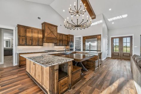 🍁 on Twitter: "I was unaware I needed an island with built in seating but here we are… " Kitchen Island With Built In Table, Island With Built In Table, Island With Built In Seating, Built In Table, Farmhouse Island, House Of Tomorrow, Kitchen Remodel Countertops, Farmhouse Kitchen Remodel, Seating Ideas