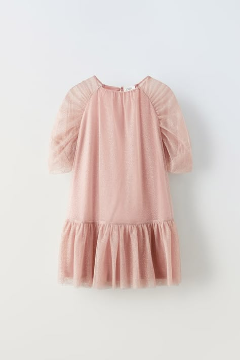 Girl´s Special Occasion Dresses | ZARA United States Sparkly Tulle Dress, Zara Kids Dress, Kids Girls Dress, Kid Dress, Fur Dress, Tulle Party Dress, Baby Rose, Balloon Dress, Dress Zara