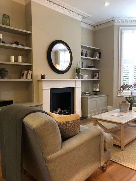 Floating Shelves Battersea Home - Traditional - London - by & English | Houzz Floating Shelves Fireplace, Fireplace Alcove, Shelves Fireplace, Alcove Wardrobe, Alcove Cabinets, Alcove Cupboards, Hackney London, London Property, Unique Storage