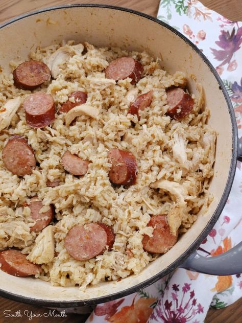 Carolina Chicken Bog | South Your Mouth | Bloglovin’ Chicken Bog Recipe South Carolina, Lowcountry Recipes, Chicken Bog Recipe, Recipe With Chicken Breast, Chicken And Smoked Sausage, Chicken Big, Chicken Bog, South Your Mouth, Recipe With Chicken