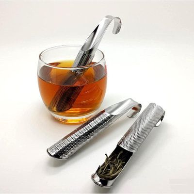 The handle is designed with a hook, which can be gently hung on the side of the cup when making tea and enjoying a relaxing moment. The fine round hole filter can effectively prevent loose tea leaves from leaking out of the infuser, and can also make the tea more permeable. | Leshangtechnology Tea Infusers Diffuser Reusable in Gray, Size 5.9 H x 1.2 W x 1.2 D in | Wayfair Bubble Tee, Bigelow Tea, Tea Diffuser, Tea Filter, Herbal Infusion, Steeped Tea, Tea Strainer, Tee Set, Loose Tea