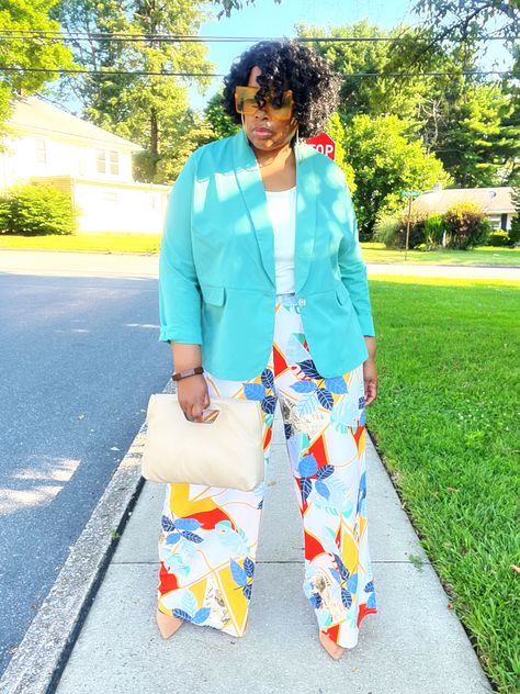 Cute Church Outfits Black Women, Plus Size Summer Outfits Curvy Fashionista, Church Outfits Black Women, Plus Size Business Attire, Cute Church Outfits, Summer Outfits Curvy, Colour Blocking Fashion, Fashion Me Now, Bright Outfits