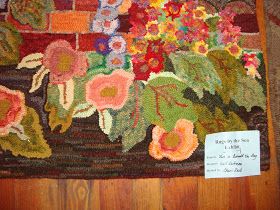 The second of the rug show photos featuring finished rugs.  Oh my but there is sensory overload when at a rug show.  There are so many rugs ... Floral Rugs, Wall Flowers, Sensory Overload, Rug Ideas, Hooked Rugs, Needle Punch, A Rug, Cape May, Needle Arts