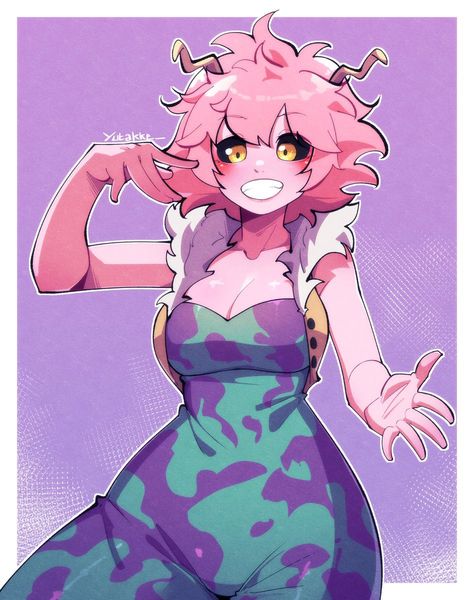 Mha Mina Fanart, Mina Fanart, Class 1 B, Mina Ashido, Alien Queen, Alien Girl, Animation Art Sketches, Art Fanart, Manga Artist