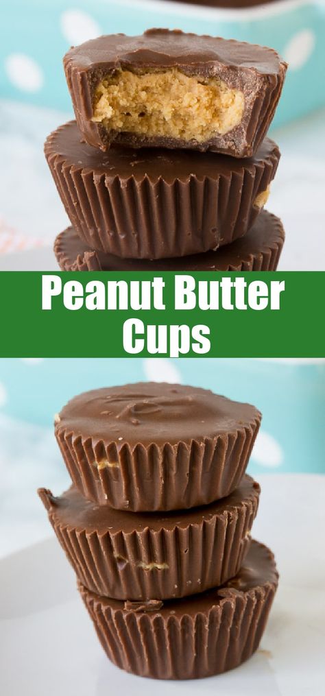 Easy Peanut Butter Cups, Homemade Reeses Cups Easy, Recees Peanut Butter Cups, What To Make With Peanut Butter, Reese’s Peanut Butter Cups, Peanut Butter Cups Homemade, Resses Peanut Butter Cups, Homemade Reeses Cups, Reese Peanut Butter Cups