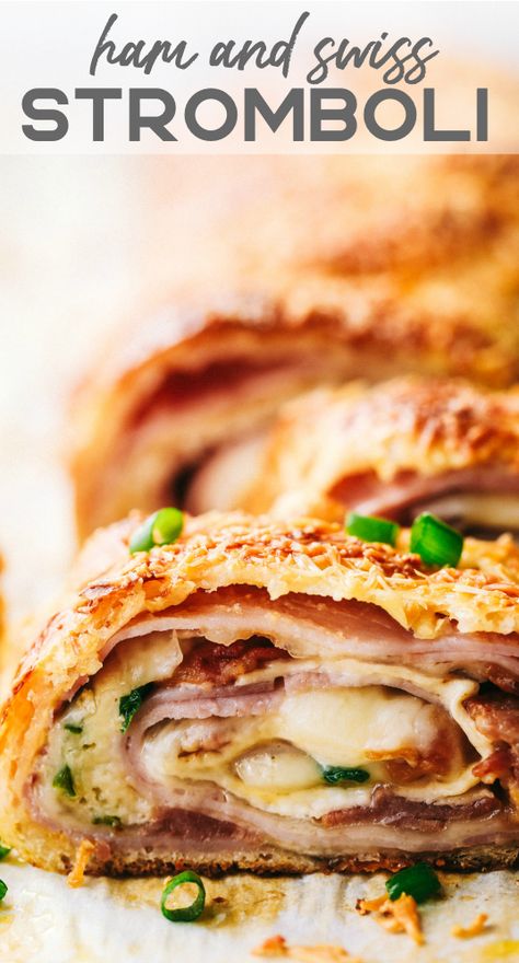 Easy Ham and Swiss Stromboli can be anything you want it to be! Breakfast? Yes. Brunch? You bet. Dinner? Of course! This meal is a triple threat. It's easy enough to be a side dish. But so good it will be the star of the table. Ham Stromboli, Stromboli Recipe Easy, Ham And Swiss, Stromboli Recipe, Easy Ham, The Recipe Critic, Recipe Critic, Slim Fast, Ham Recipes