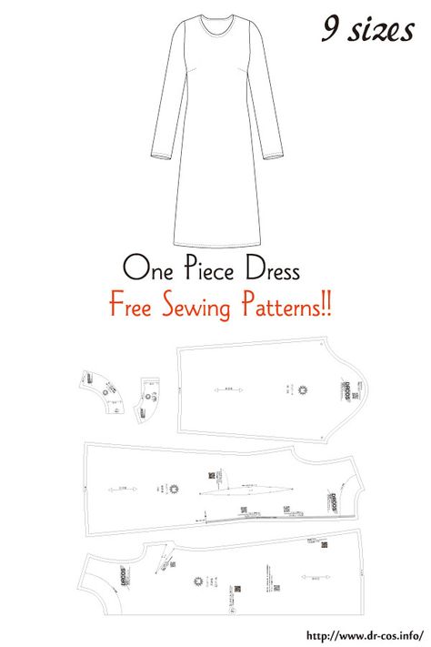 This is the pattern of a One Piece Dress. cm size(A4 size) Children's-100,120,140/Ladies'-S,M,L,LL/Men's-L,LL Download Free Pdf Sewing Patterns Dress Beginners, Free Printable Sewing Patterns For Women Plus Size, Simple Women’s Dress Pattern, Download Free Pdf Sewing Patterns, Mood Free Sewing Patterns Dress, Sewing Patterns Dress, Cosplay Sewing Patterns Cut/sew, Sewing Coat, Patterns Dress