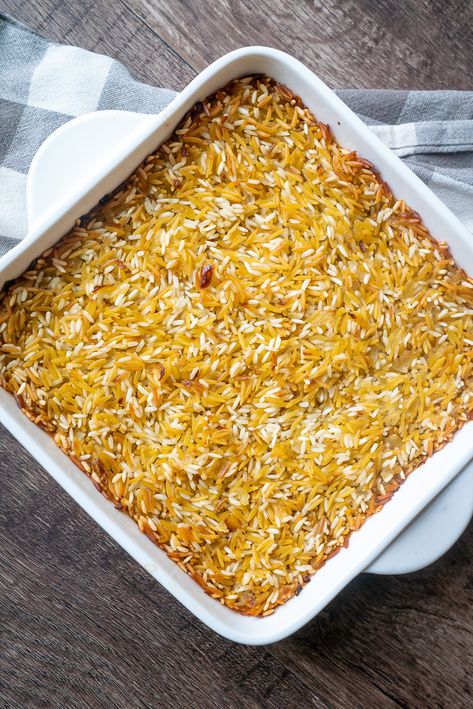 Oven Baked Basmati Rice, Baked Rice Recipes Oven, Oven Rice Recipe, Baked Rice Pilaf, Oven Rice, Oven Baked Rice, Pilau Rice, Rice Pilaf Recipe, Pilaf Recipe