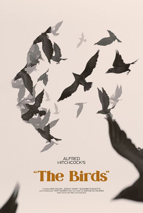 Non Fiction Book Cover Design, The Birds Movie, Poster Composition, Alfred Hitchcock The Birds, Movie Poster Frames, Book Cover Poster, Movie Synopsis, Book Cover Design Inspiration, Cover Design Inspiration