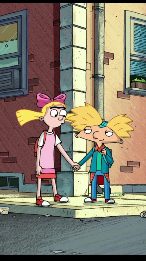 pinterest| @universexox ♏ Arnold Wallpaper, Arnold And Helga, 90s Wallpaper, Nickelodeon Cartoons, Hey Arnold, Morning Cartoon, 90s Cartoons, Cartoon Character Pictures, Couple Cartoon