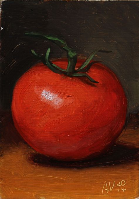 Will Paint For Food: Daily Paintings Of Food That Help Feed The Hungry | Bored Panda Tomato Oil, Portraits In Oil, Feed The Hungry, Fruit Art Drawings, Vegetable Painting, Whatsapp Wallpapers Hd, Oil Painting Gallery, Life Drawing Reference, Still Life Fruit