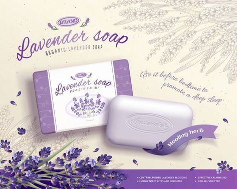 Lavender Soap Packaging, Natural Soap Packaging, Dangler Design, Soap Advertisement, Soap Ads, Soap Packaging Design, Labels Design, Type Of Business, Branding Design Packaging