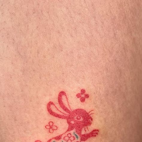 Ann chang on Instagram: "Little red rabbit hand poked @good.soup.studio" Red Rabbit Tattoo, Good Soup, Rabbit Tattoo, Red Rabbit, Bunny Tattoos, Rabbit Tattoos, Hand Poke, Tattoos, Red