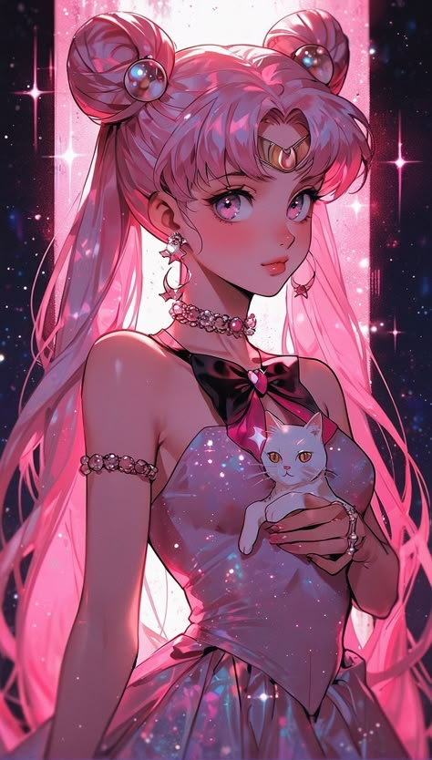 Sailor Moon Pink, Sailor Moon Sailor Stars, Yuumei Art, Sailor Moons, Ahri Wallpaper, Saylor Moon, Arte Sailor Moon, Sailor Moon Stars, Whatsapp Wallpaper Cute