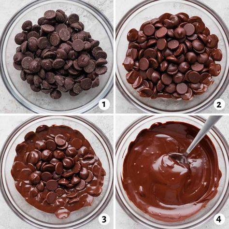 How to Melt Chocolate {Microwave & Stovetop} - FeelGoodFoodie Melting Chocolate In Microwave, Best Way To Melt Chocolate Chips, How To Melt Chocolate Chips In Microwave, How To Melt Chocolate Chips On The Stove, Melt Chocolate Chips For Dipping, How To Melt Chocolate Chips, Melt Chocolate Chips In Microwave, Dipping Cookies, Melt Chocolate For Dipping