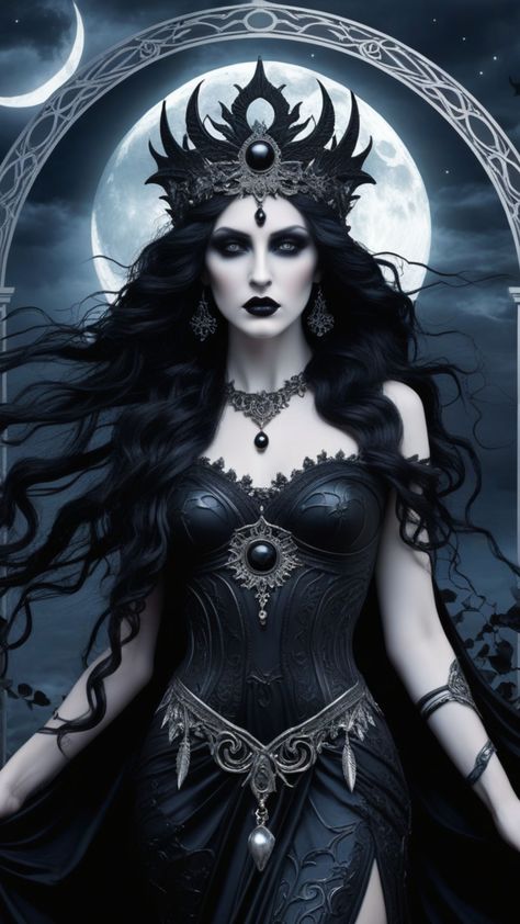 Nyx | Myths | gods | Night | Moon | Girl | Mystery | Fantasy | Victorian Woman Tattoo, Nyx Goddess Costume, Nyx Goddess Tattoo, Nyx Tattoo, Nyx Goddess Of Night, Greek Goddess Aesthetic, Goddess Of Night, Nyx Goddess, Greek Goddesses