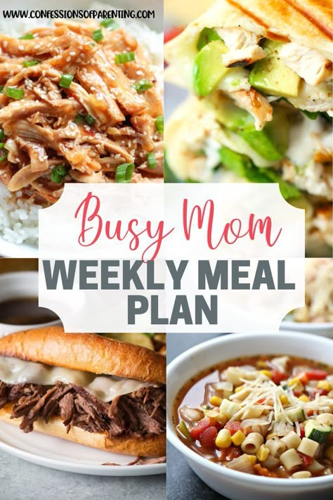 Weekly Meal Plan Family, Working Mom Meals, Life Budget, Dinner Planning Weekly, Easy Weekly Meals, Healthy Weekly Meal Plan, Family Meal Prep, Meal Planning Menus, Monthly Meal Planning