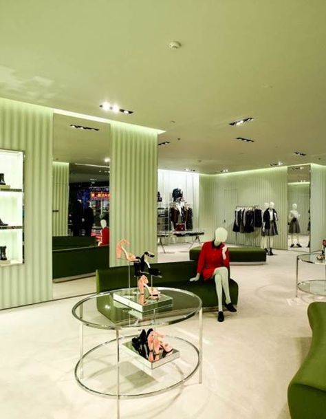 Prada store interior Prada Store, Textured Wall Panels, Aluminium Cladding, Retail Fixtures, Interior Fit Out, Lighting Plan, Space Frame, V Magazine, Boutique Interior