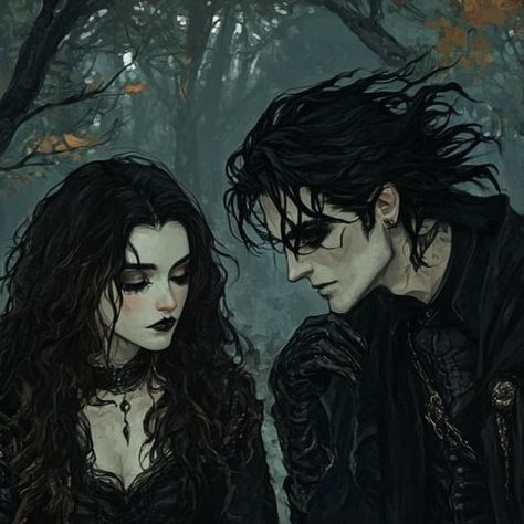 Gabe Fenrir on Instagram: "A gothic love in the leaf fall season 🍂🍁🧡♥️🖤🦇  #gothiclove #gothicromance #gothicaesthetics #gothiclovers #gothicautumn #gothicartwork" Gothic Couple Art, Gothic Love Art, Gothic Love, Gothic Artwork, Gothic Romance, Thought Quotes, Deep Thought, The Leaf, Deep Thought Quotes