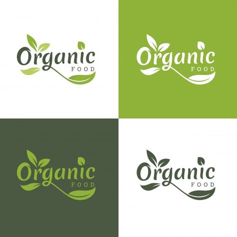 Organic and natural logo template. | Premium Vector #Freepik #vector #logo #food #template #leaf Nutrition Logo Ideas, Food Brand Logos, Organic Food Logo, Fresh Logo Design, Juice Logo, Nutrition Logo, Logo Online Shop, Organic Logo Design, Nature Logo Design