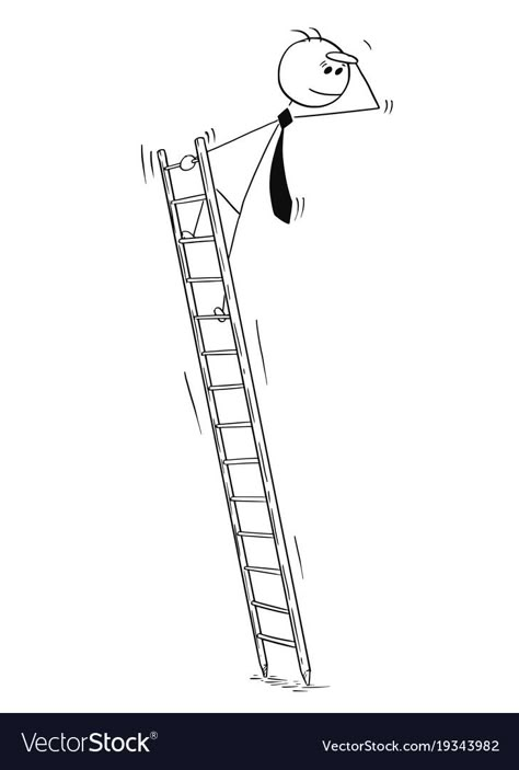 Man Animation, Business Drawing, Stick Man Drawing Funny, Ladder Drawing, Person Climbing Ladder Drawing, Climbing Ladder Illustration, Stick Figure Thinking, Stick Men Drawings, Stick Figure Animation