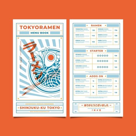 Ramen Menu Design, Cool Menu Design, Restaurant Menu Design Ideas, Japanese Restaurant Menu, Menu Design Ideas, Menu Design Layout, Menu Design Inspiration, Cafe Menu Design, Sushi Menu