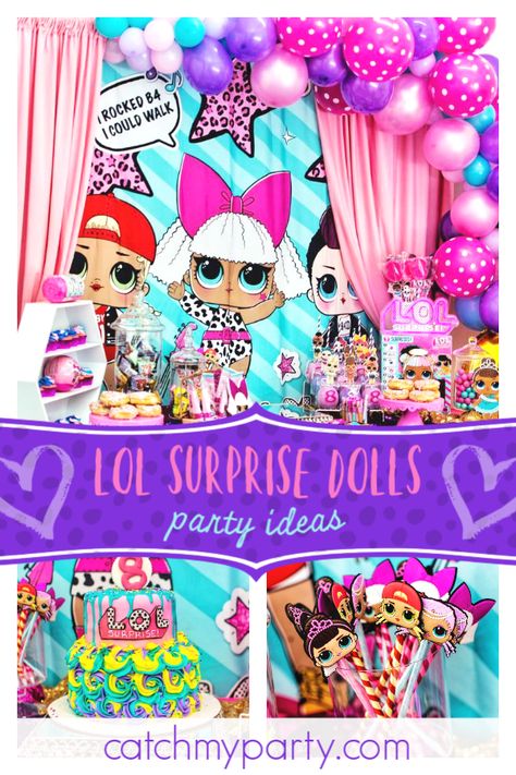 Lol Surprise Dolls Party Ideas, Booth Games, Surprise Party Themes, Birthday Lol Surprise, Pets Birthday Party, Lol Doll Party, Cupcake Party Favors, Birthday Lol, Lol Surprise Party