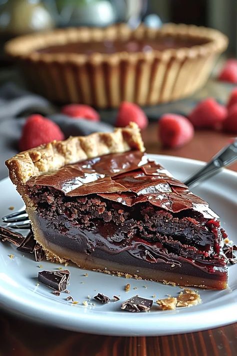 Gooey Brownie Pie - MmmRecipes : Easy and Delicious Recipes Fall Food Recipes Desserts, Fall Baked Goods Recipes, Brownie Pie Recipe, Square Pie, Brownie Pie, Gooey Brownies, Lemon Blueberry Bread, Indulgent Desserts, Köstliche Desserts