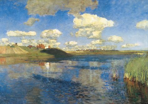 If you look closely enough, you realize every artist has a color theory. Here we look at four of the greatest landscape painters and their use of color. Isaac Levitan, Russian Impressionism, Russian Landscape, Arte Grunge, Russian Painting, Cloud Painting, Oil Painting Reproductions, Russian Art, Landscape Artist