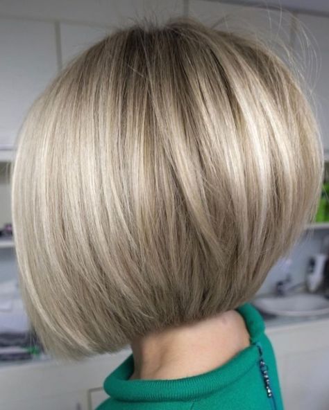 5. Classic Short Bob. Trust the classic short bob haircut to lend your appearance an alluringly cool vibe. A short bob haircut like this sleek, full-bodied, graduated bob will make you look demurely seductive. #hair #haircolor #hairstyle Asymmetrical Bob Short, Haircuts Trendy, Short Bob Cuts, Layered Bob Short, Bob Haircut For Fine Hair, Bob Hairstyles For Fine Hair, Hair Haircuts, Short Bob Haircuts, Hair Makeover