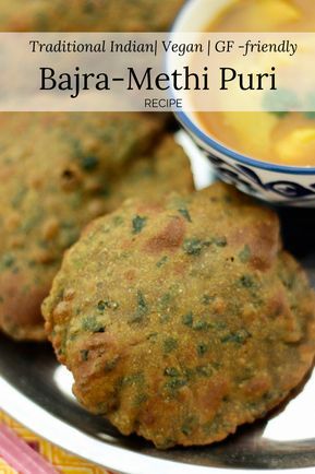 Methi Poori Recipe, Bajra Roti Recipe, Crockpot Recipes Vegan, Breakfast Crockpot, Methi Recipes, Indian Breads, Puri Recipe, Pearl Millet, Tiffin Recipe