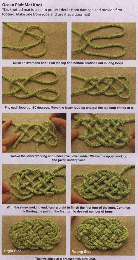 Knit Cord Projects, Bracket Knots, Decorative Knots Tutorial, Pola Jaring, Simpul Makrame, Pola Macrame, Types Of Knots, Tutorial Macramé, Macrame Knots Tutorial