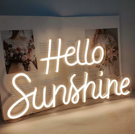 Words Lights Sign, Yellow Led Lights Aesthetic, Light Up Quotes Neon Signs, Word Lights Sign Be Kind, Led Light Sign Sayings, You Are My Sunshine Neon Sign, Light Words, Party Photo Backdrop, Light Writing