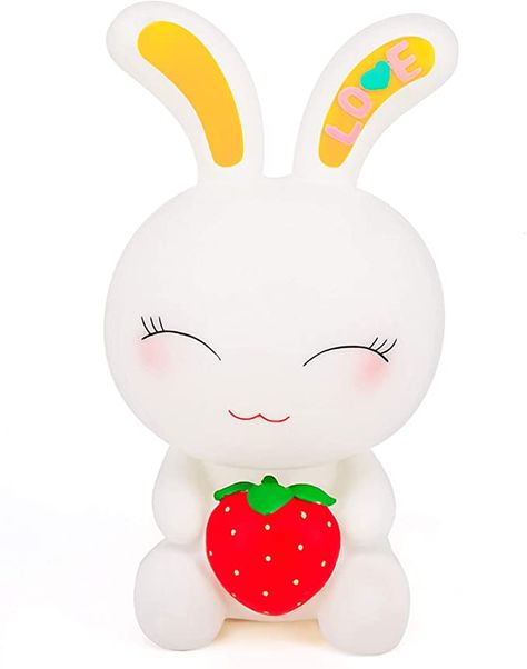 Amazon.com: QTMY Vinyl Cute Bunny Piggy Bank Coin Bank for Girls Boys Adults,Easter Bunny Decor (Strawberry Rabbit) : Toys & Games Easter Strawberry, Unicorn Piggy Bank, Strawberry Rabbit, Easter Bunny Decor, Adult Easter, Kids Money, Easter Gifts For Kids, Bunny Decor, Easter Bunny Decorations