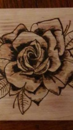 Rose Wood Burning Pattern, Rose Wood Burning, Wood Burn Flowers Design, Wood Burning Box Ideas, Wood Burning Flowers, Glowforge Aura, Gothic Wedding Theme, Beginner Wood Burning, Burning Rose