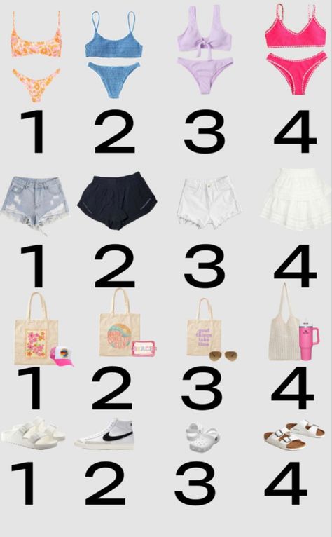 comment ur new fit!! Pick Your Beach Outfit, Kings Island Outfit, Preppy Outfits Summer Beach, Pick Your Outfit Preppy, Shuffles Outfits Summer, Pick Ur Outfit, Cute Travel Outfits, Cute Middle School Outfits, Cute Beach Outfits