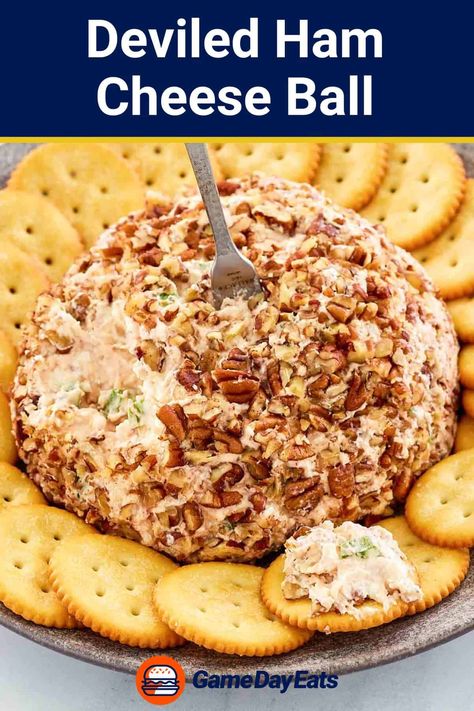 Deviled Ham Cheese Ball is a tasty appetizer great for any party or game day. Get the easy recipe and find out how to make the best cheese ball with deviled ham, cream cheese, pineapple, and pecans. Serve with crackers or fresh veggies for a low carb and keto friendly appetizer. Deviled Ham Cheese Ball Recipe, Deviled Ham Cheese Ball, Ham Cheese Ball, Ham Spread Recipe, Ham And Cheese Ball Recipe, The Best Cheese Ball, Best Cheese Ball, Ham Appetizers, Ham Dip