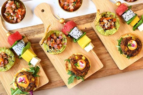 Mexican Personal Boards — adorable and perfect for entertaining, these boards feature a sweet potato black bean taco and avocado tartare! Endlessly customizable, I love showcasing fresh flavors in … Mango Guacamole Recipe, Avocado Tartare, Mexican Mango, Mango Guacamole, Boiling Sweet Potatoes, Indian Cheese, Cilantro Chutney, Sweet Potato Tacos, Sweet Potato Black Beans