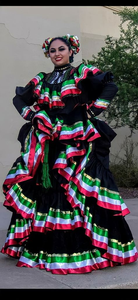 Mexican Dresses Traditional Dancing, Red Jalisco Folklorico Dress, Mexican Folklorico Dresses, Ballet Folklorico Dresses, Black Folklorico Dress, Flocorico Dresses, Ballet Florklorico, Folklorico Dress, Jalisco Folklorico Dresses