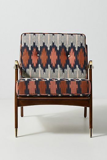 Ikat Haverhill Chair Ikat Fabric Upholstery, Ikat Aesthetic, Haverhill Chair, Aesthetic Advice, Unique Living Room Furniture, Styling Services, Diy Plaster, Hanging Furniture, Modern Flooring