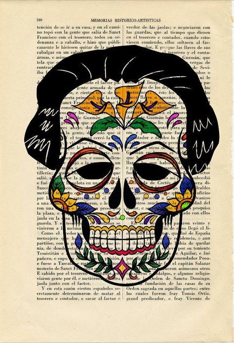 Diego Rivera Art, Skull Poster, Sugar Skull Artwork, Dorm Gift, Day Of The Dead Art, Skull Bones, Skull Artwork, Poster Room, Diego Rivera