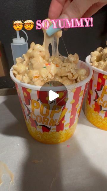 Rebeldealz | I finally made the viral popcorn and y’all it’s a MUST try! It’s not something I’d make often, but definitely a fun treat for the... | Instagram Desert Popcorn, Funfetti Popcorn, Recipe Desert, Cooking Popcorn, Popcorn Cones, Popcorn Cups, Marshmallow Popcorn, Funfetti Cake Mix, Yummy Deserts