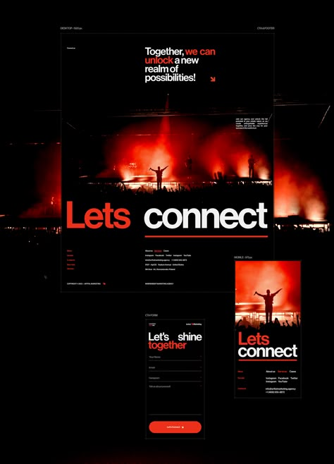 Dark Website Design, Red Website, Mars Attack, Ux Design Portfolio, Marketing Agency Website, Website Concept, Agency Website Design, Event Agency, Creative Web Design