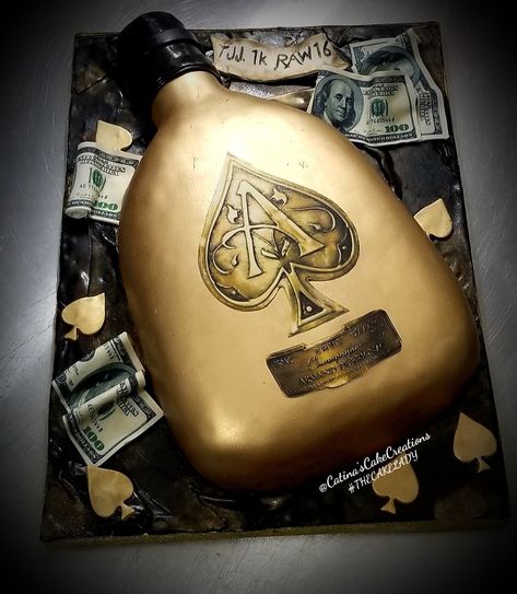 Ace of Spades Bottle Cake @Catina'sCakeCreations Ace Of Spades Bottle, Ace Spade, Bottle Cake, Ace Of Spades, Dream Cake, Cake Creations, Cake