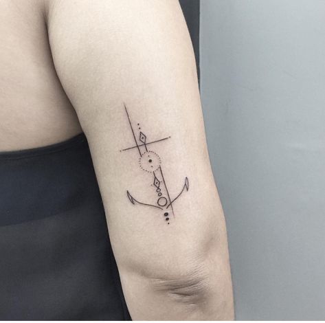 Abstract Anchor Tattoo, Anker Tattoo For Women, Anchor Tattoos For Women Inspiration, Minimalist Anchor Tattoo, Anchor Tattoos For Women, Hand Tattoos Pictures, Diy Tattoo Permanent, Best Tattoo Ever, Anker Tattoo