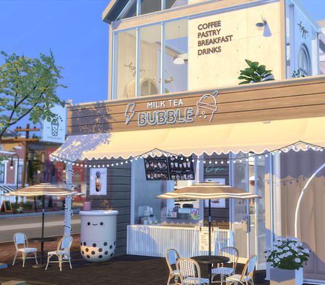 Sims 4 Cc Boba Tea, Sims 4 Cc Boba Tea Shop, Sims 4 Boba Shop Cc, Sims 4 Bubble Tea Shop Cc, Sims 4 Korean Lots, Sims 4 Proposal Lot, Sims 4 Live In Business, Sims 4 Korean Build, Sims 4 Korean Furniture Cc