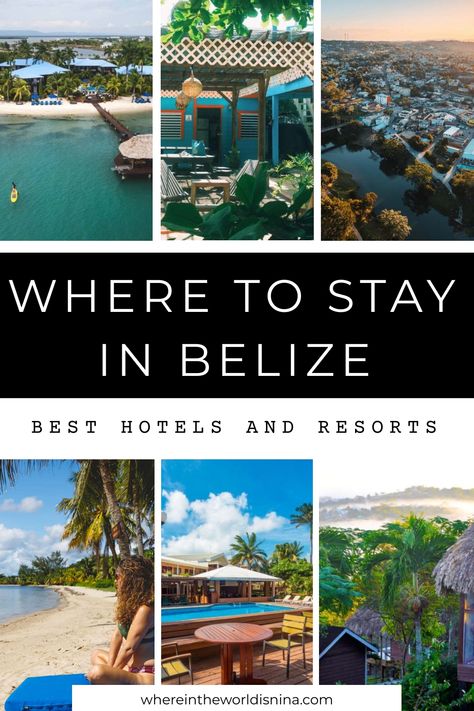 6 grid photos of resorts and hotels in belize Things To Do In Belize, Belize Hotels, Belize Barrier Reef, Paradise Hotel, Belize City, Belize Travel, Central America Travel, Caribbean Beaches, Saved Pins