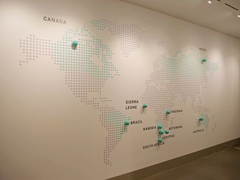 Map Installation, Office Open Plan, Nyc Subway Map, Global Map, History Wall, World Map Decor, Office Branding, Flower Installation, Map Decor