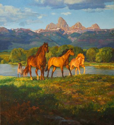 Feelin' Free mural Horse Pictures Decor, Horse Running, Painted Horses, Riding A Horse, Pictures Decor, Mountain Painting, Free Art Prints, Free Canvas, Horse Pictures